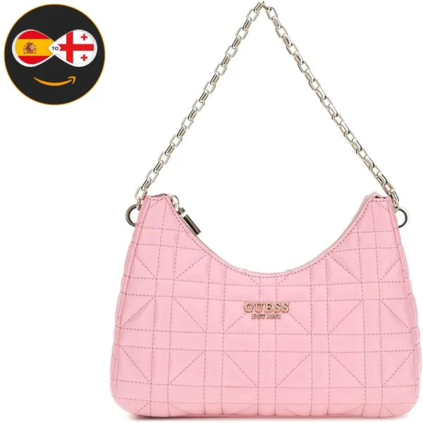 GUESS Assia Top Zip Shoulder Bag (Pink)