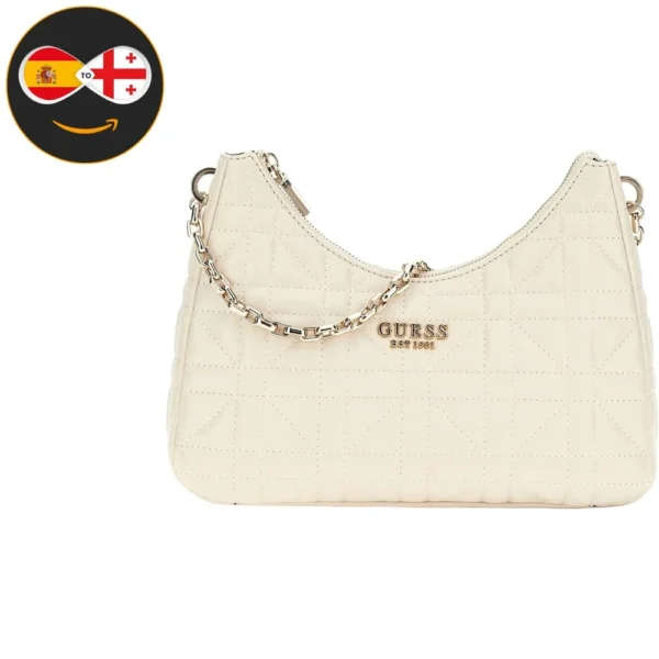 GUESS Assia Top Zip Shoulder Bag (Stone)