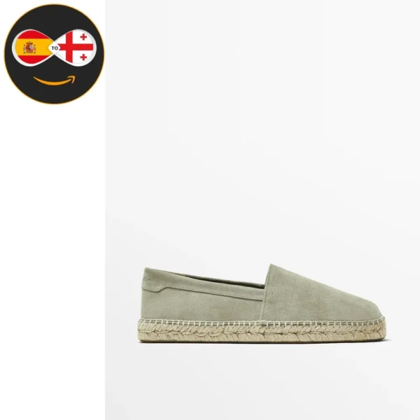 Massimo Dutti Split suede espadrilles (SAND)