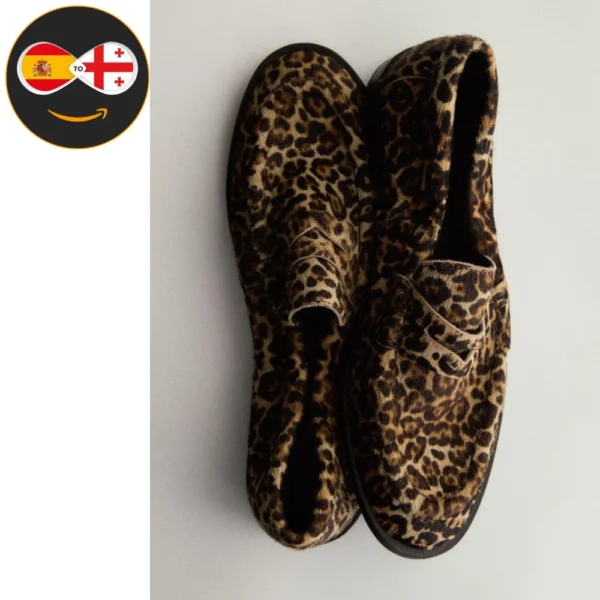 Massimo Dutti Animal print penny loafers (LEOPARD)