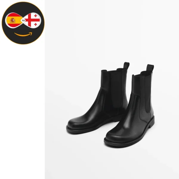 Massimo Dutti Flat Chelsea boots (BLACK)