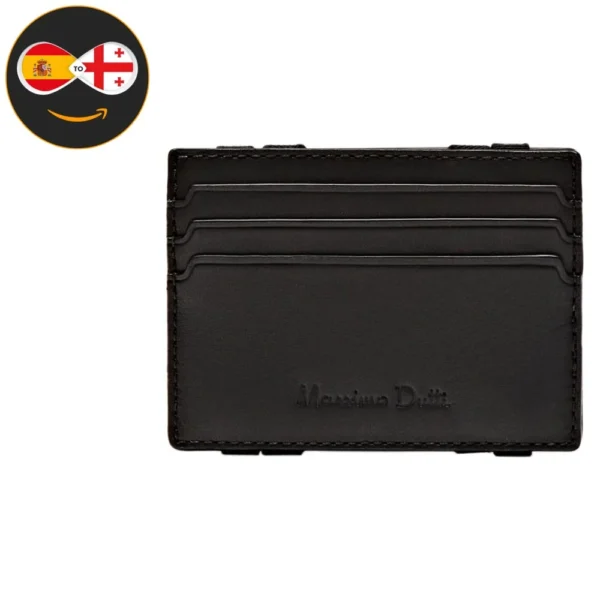 Massimo Dutti Leather card holder (BLACK)