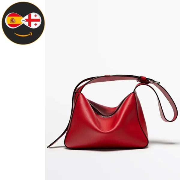 Massimo Dutti Nappa leather mini bag (RED)