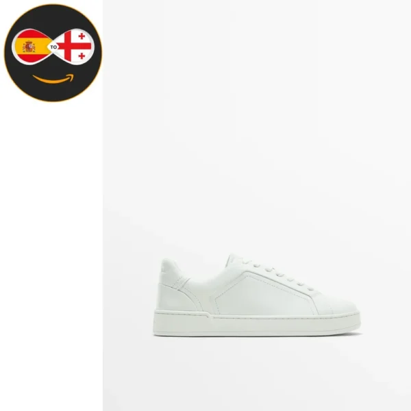 Massimo Dutti White leather trainers (WHITE)