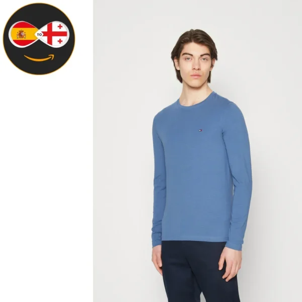 Tommy Hilfiger SLIM FIT LONG SLEEVE blue coast