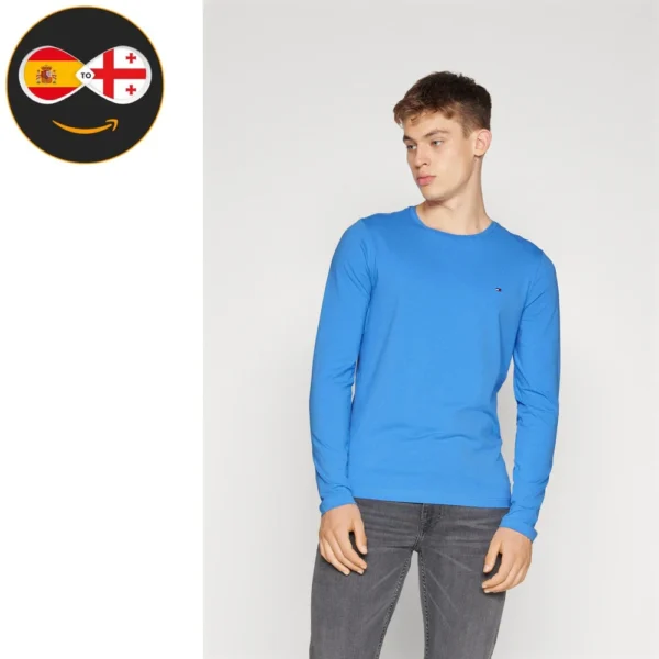 Tommy Hilfiger SLIM FIT LONG SLEEVE blue spell