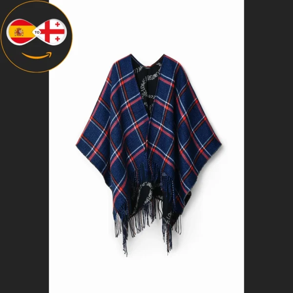 Desigual Poncho reversible cuadros