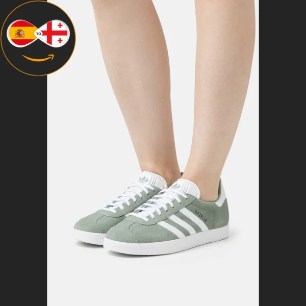 adidas Originals GAZELLE silver green/footwear white/core black