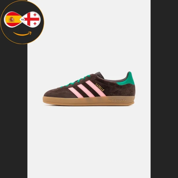Adidas GAZELLE INDOOR dark brown/glow pink/court green